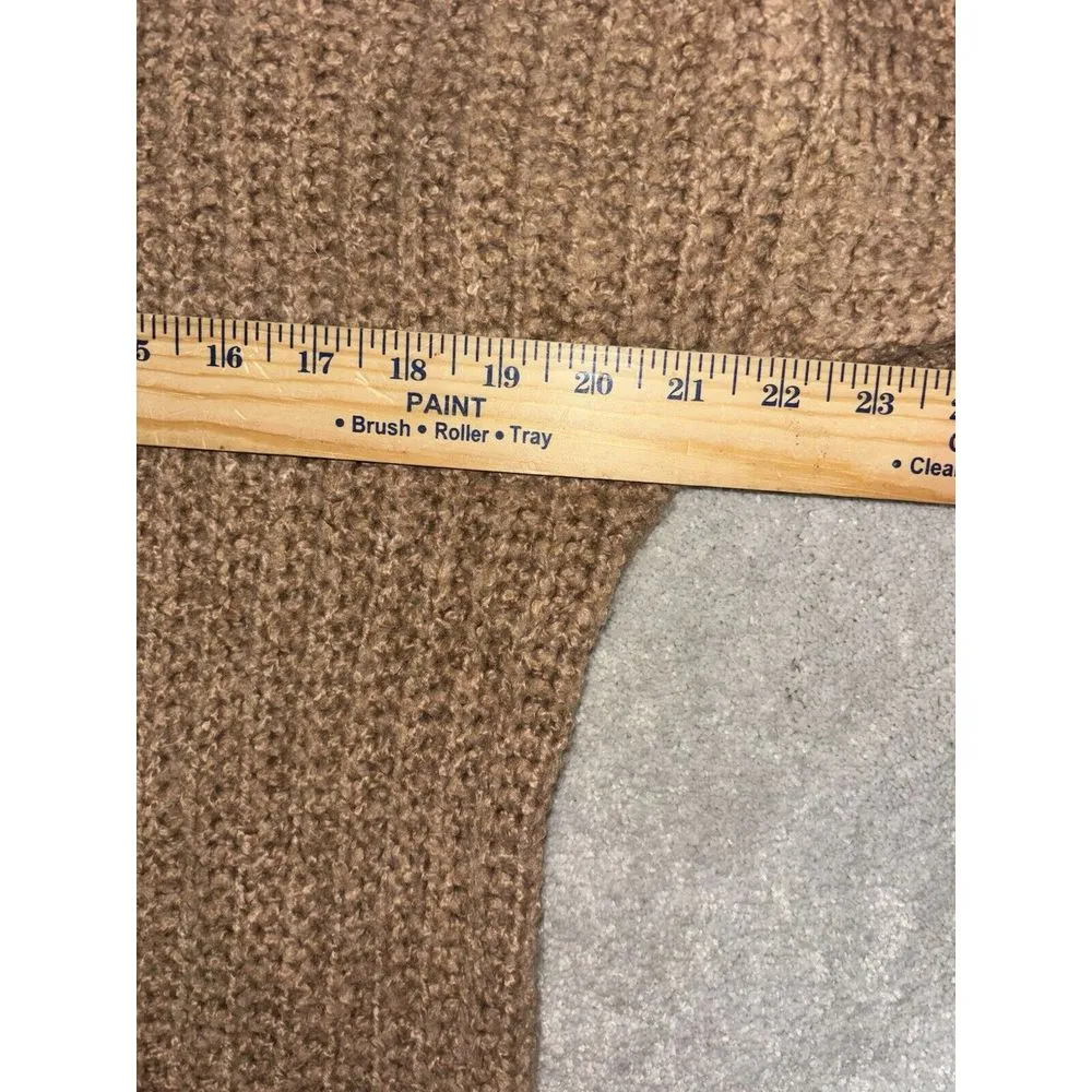 abercrombie & fitch Brown‎ Chunky Knit Turtleneck Sweater Small Split Hem EUC - Image 6