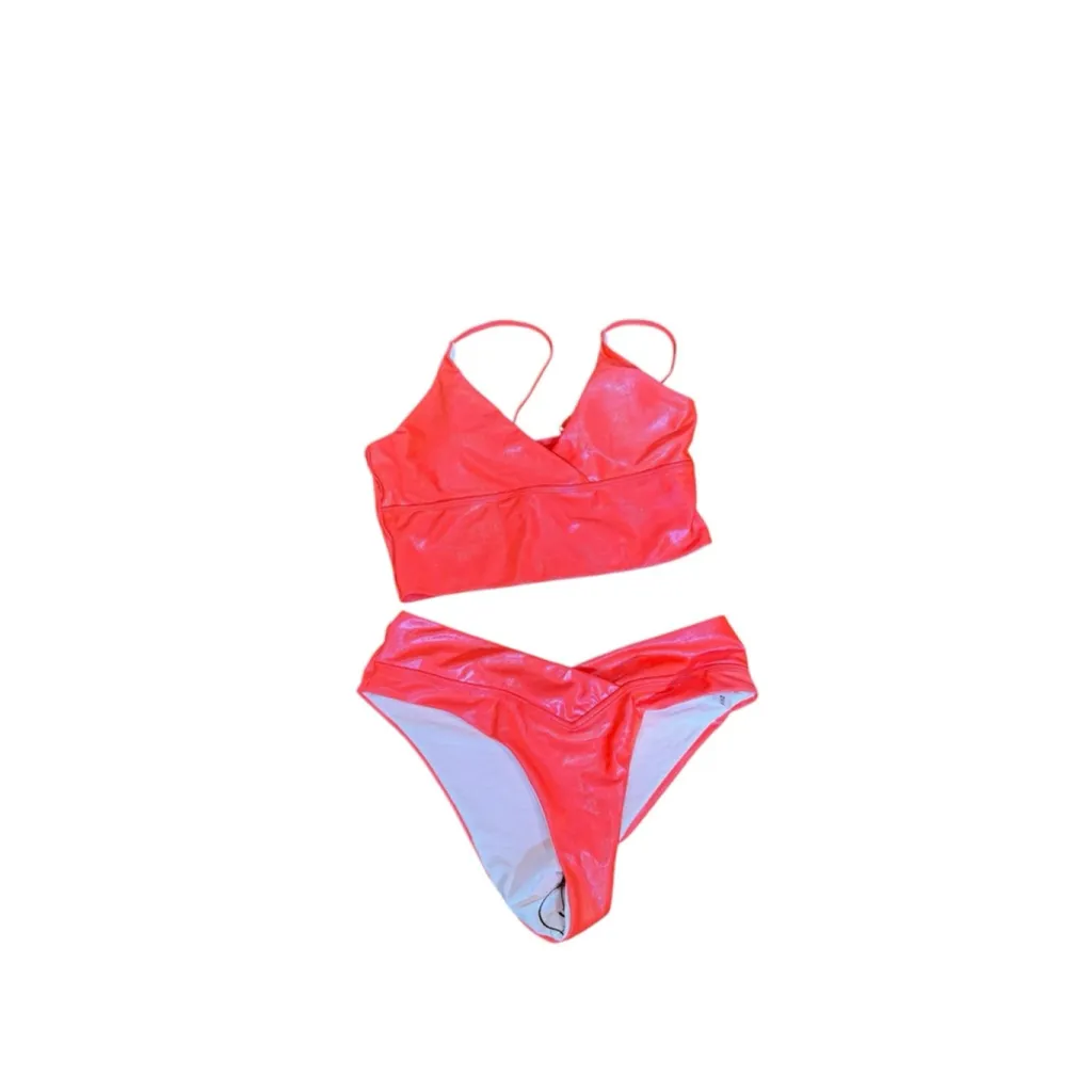 Women's SHEIN Orange Shimmer Bikini Set L - Image 11