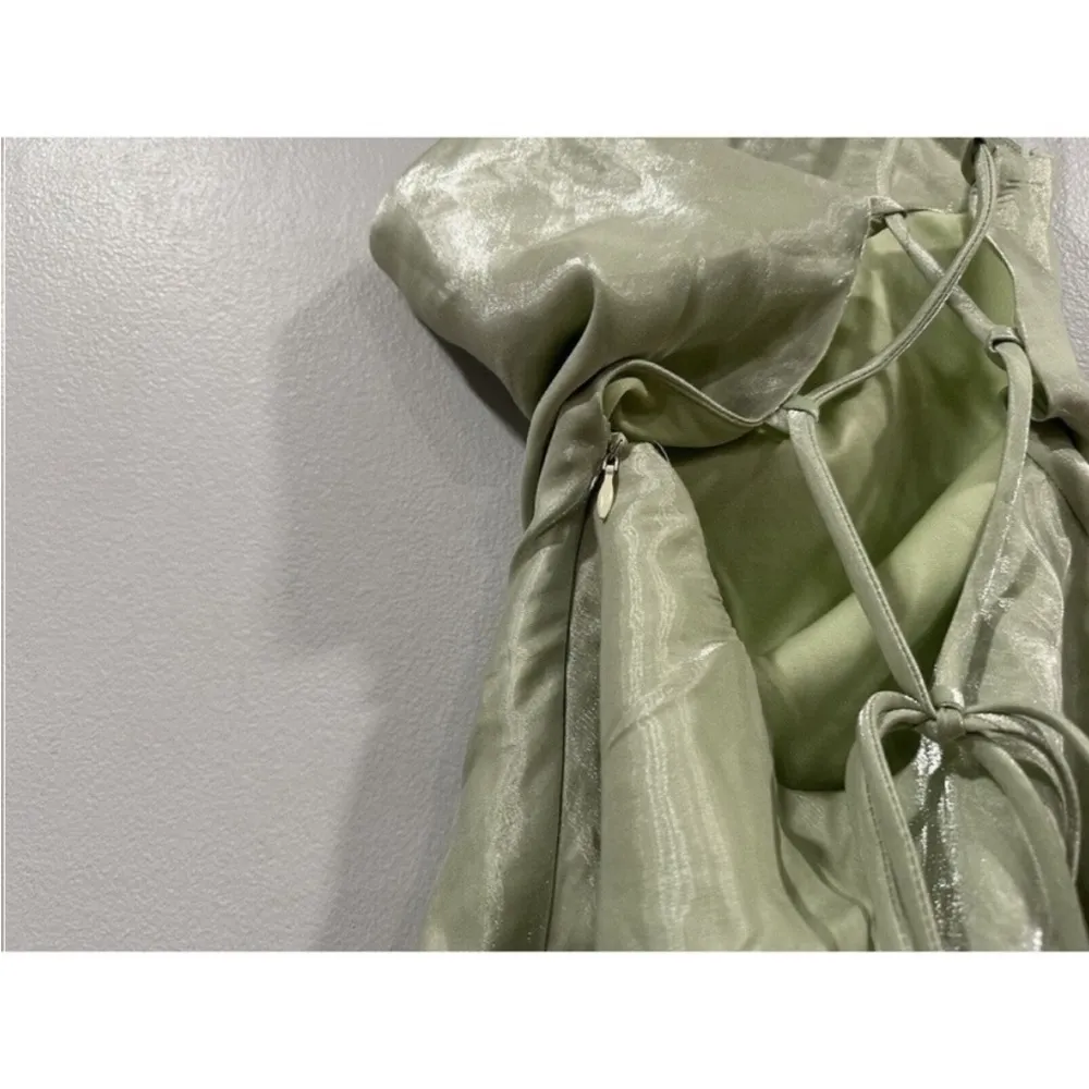 Princess Polly Celena Mini Dress Green 0 - Image 6