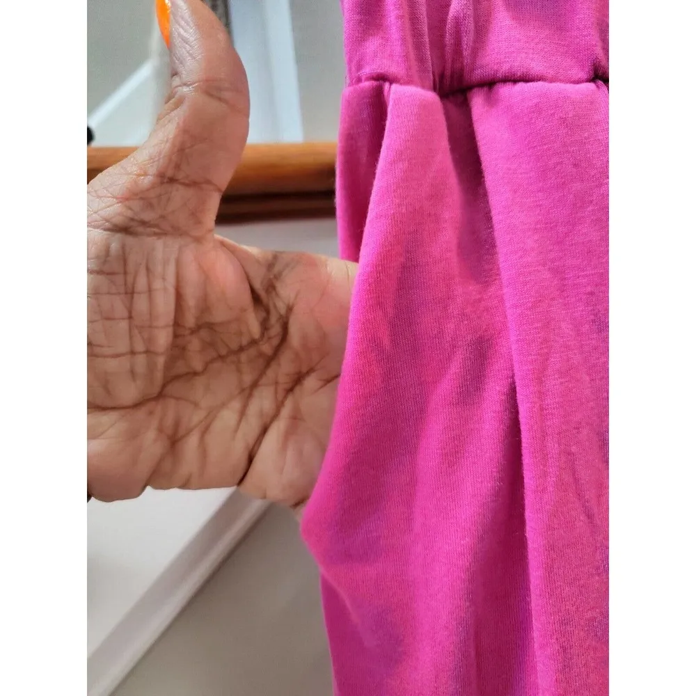 SHEIN Women's Pink Polyester Mid Rise Comfort Waist Wide Legs Pant Size Large - Image 5