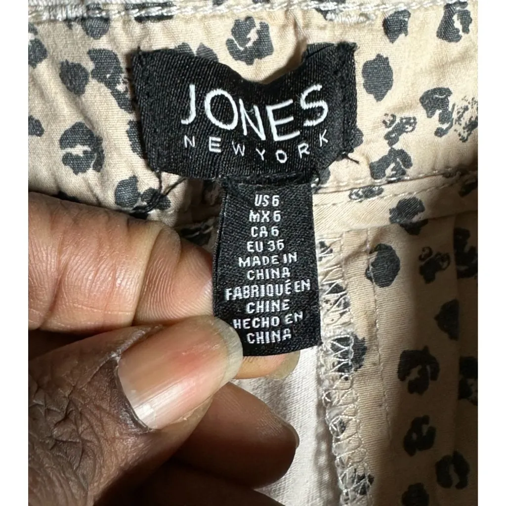 Jones New York Women's Cropped Chino Pants Sz 6 Beige Straight Leg Casual READ - Image 3