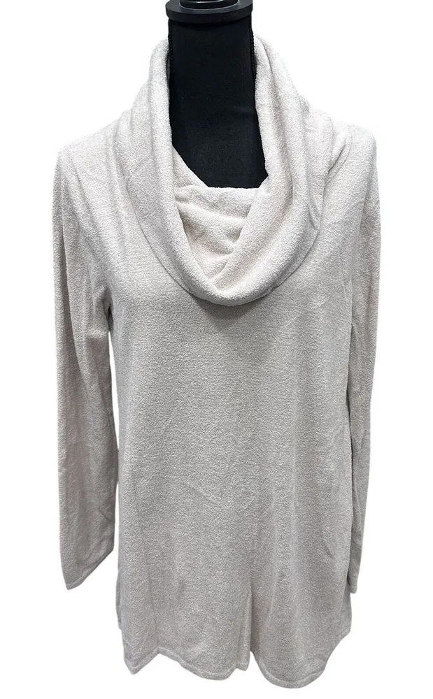 Barefoot Dreams CozyChic Ultra Lite Coastal Cowl Neck Tunic Sand Dune Size M - Image 1
