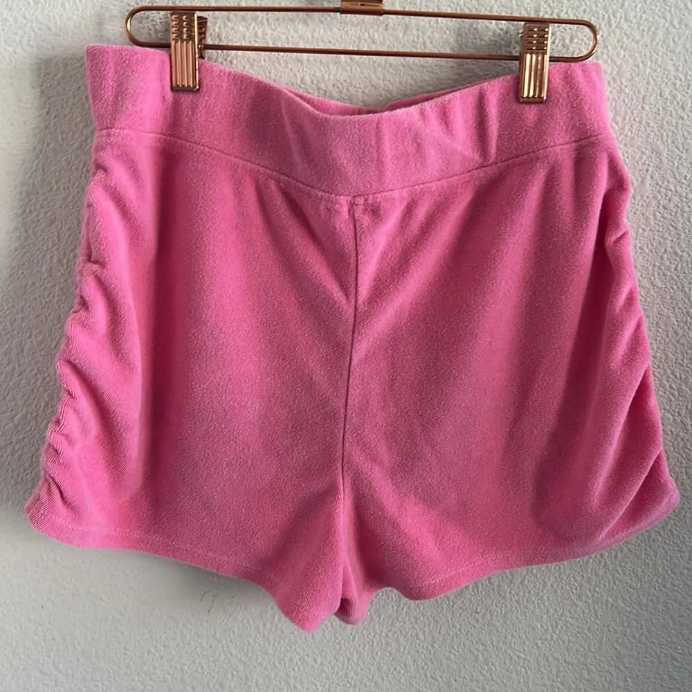 Juicy by Juicy Couture Pink Terry Cloth Shorts Lounge Beach Medium - Image 2