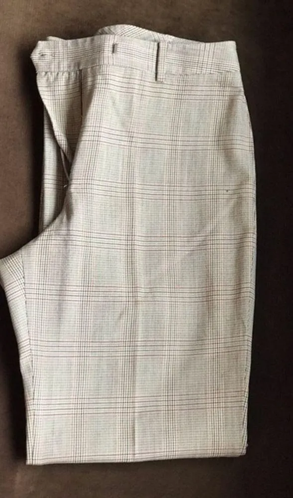 346   Stretch Wide Leg  Wool plaid Size 8 - Image 2