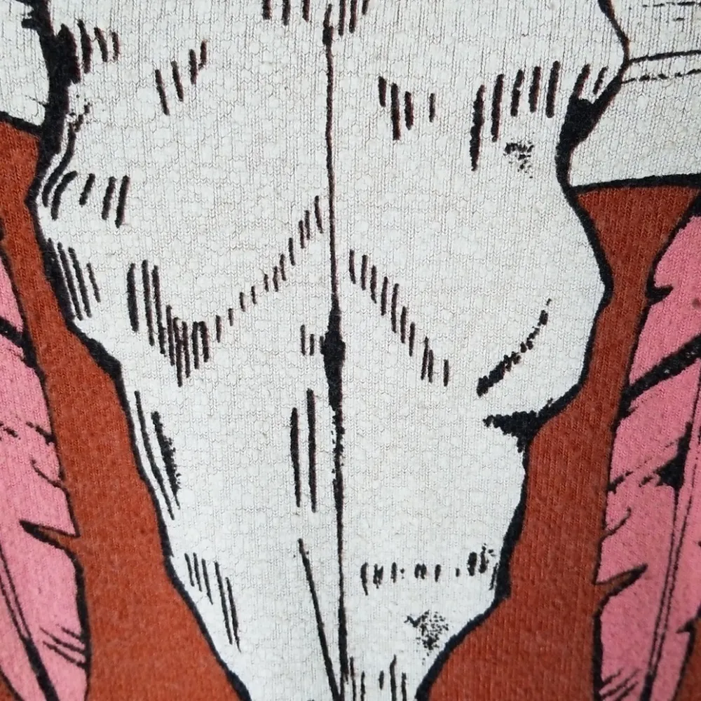 Wildfox Steer Skull Nevada Outlaw Feathers Oversized Jumper - Image 5