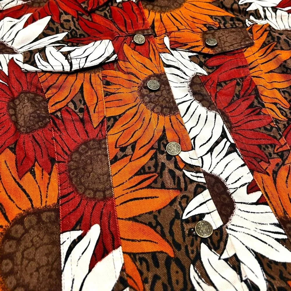 ★ Vintage Sunflower (90’s) Floral Print Button-Up Jacket by French Laundry ★ - Image 3