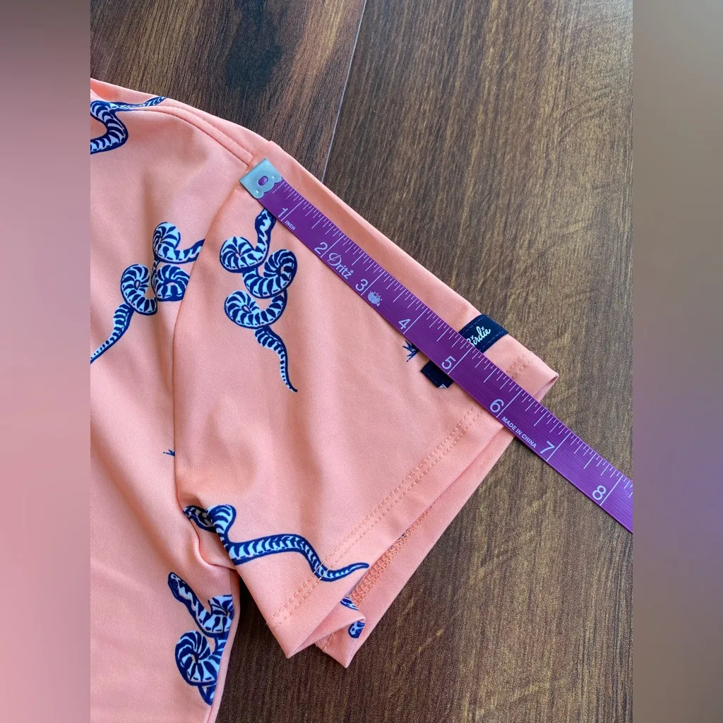 Bad Birdie Sidewinder Snake Performance Polo Short Sleeve Shirt Peach Orange Size L - Image 4