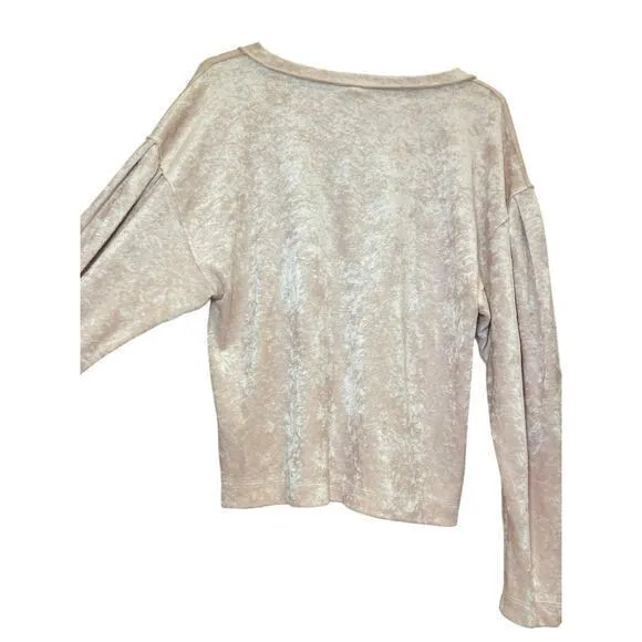 Free People Milan Layering‎ Top Light Pink Blush Pink Crushed Velvet Small - Image 14