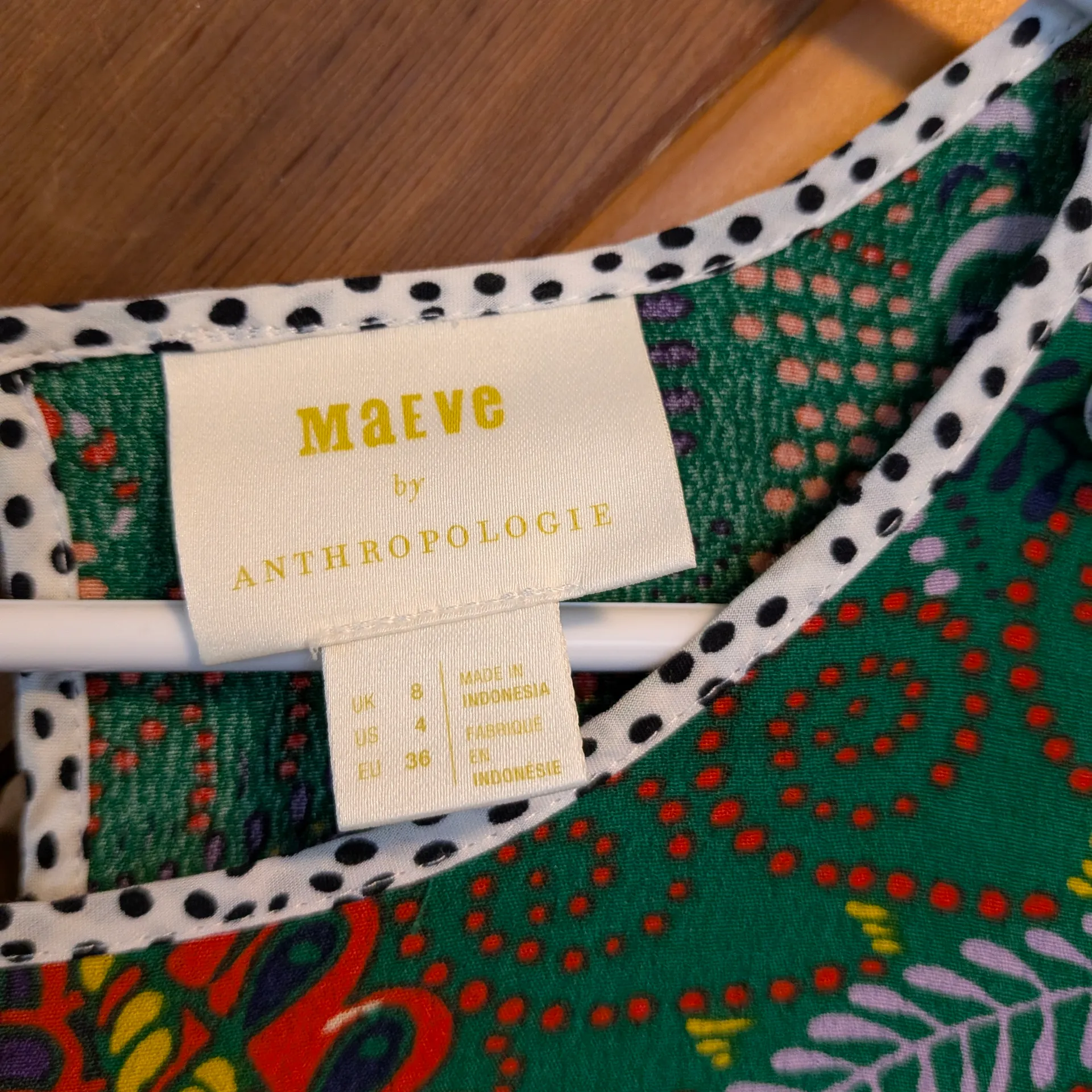 Anthropologie Vibrant Green Paisley Long Sleeve Dress Size 4 - Image 3