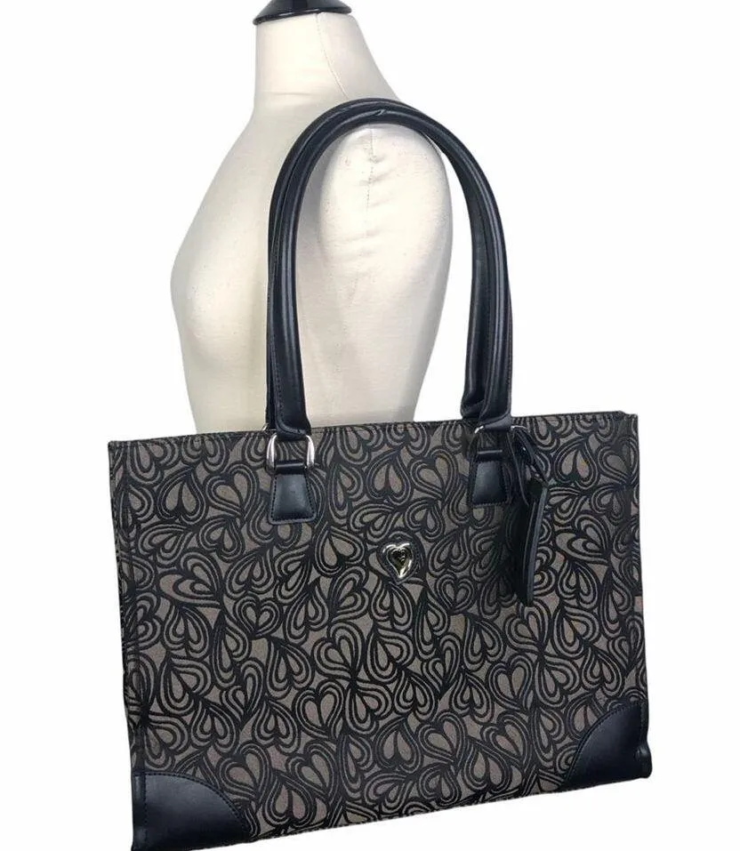 Diane Von Furstenberg DVF Jacquard Heart Print Large Shoulder Tote Bag - Image 5