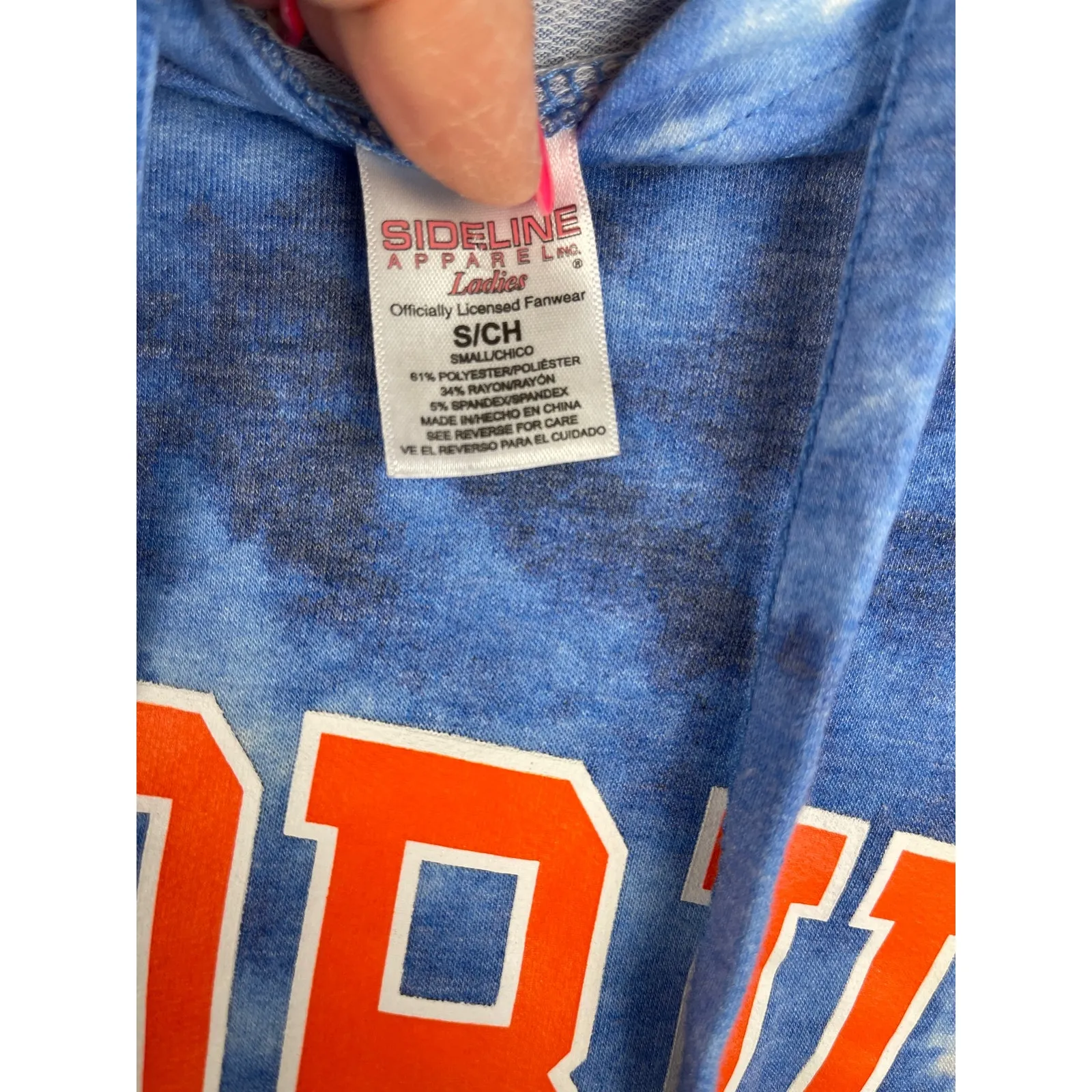 Florida‎ Gators Hairpin Tie-Dye Cropped Tri-Blend Lightweight Hoodie Size Small - Image 5