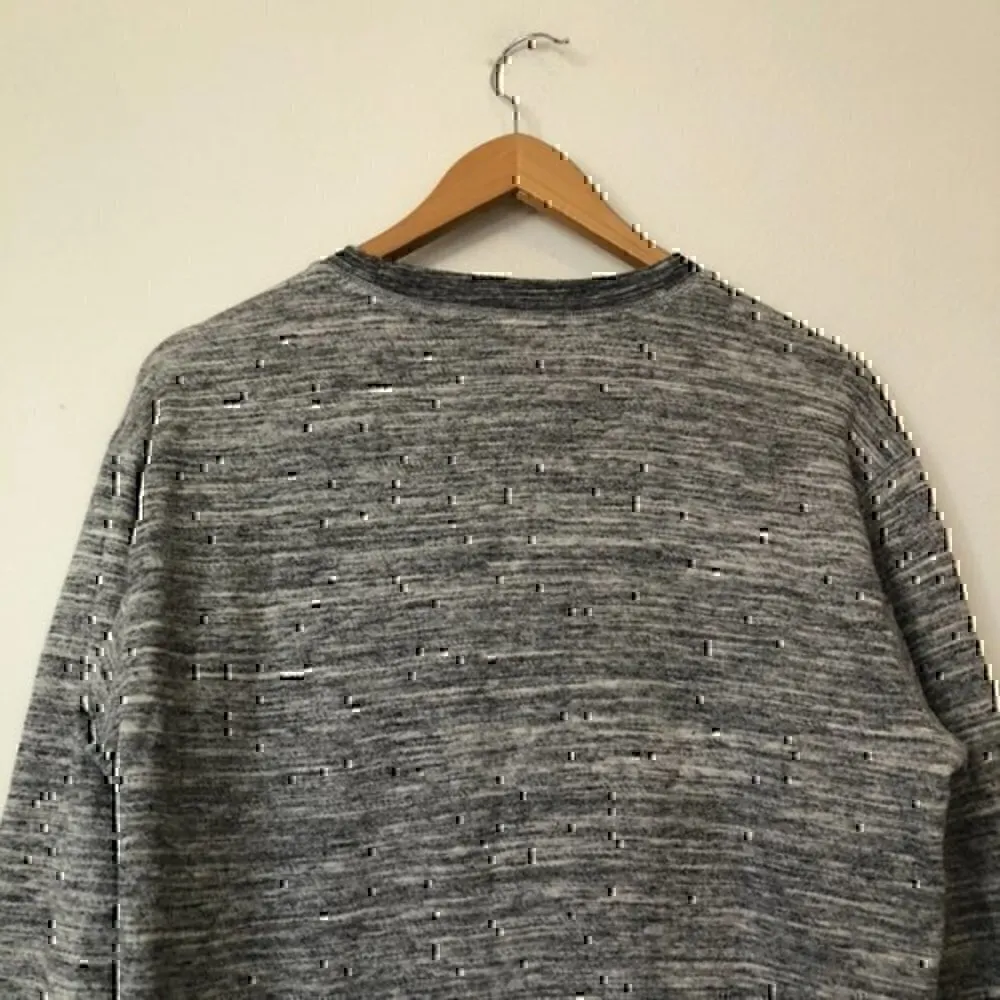 PINK VS VICTORIA'S SECRET Campus Crew Sweatshirt Gray Marled Paint Splatter XS - Image 10