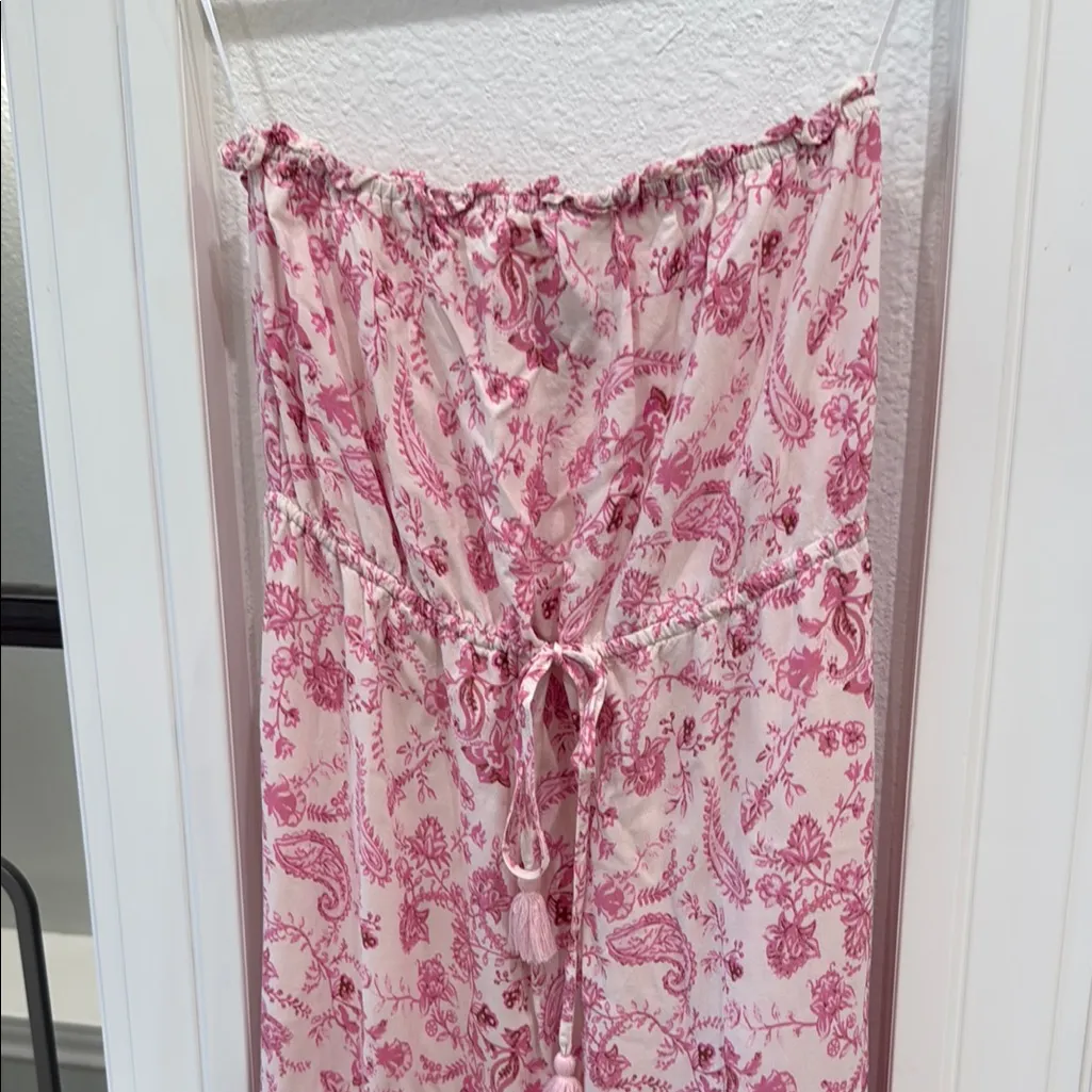 Vici Strapless Dress Pink Floral - Image 3