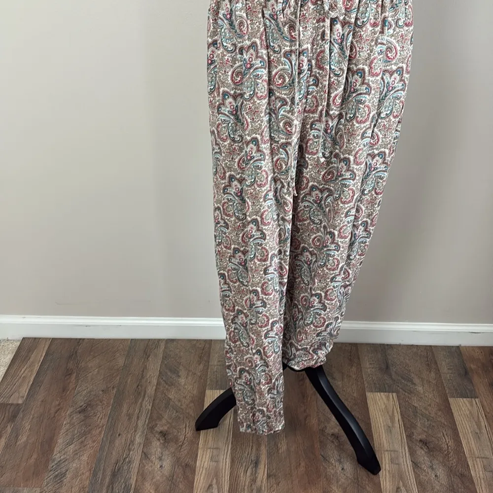 Denim & Supply Ralph Lauren Paisley Jumpsuit Drawstring Waist Romper Size L - Image 6