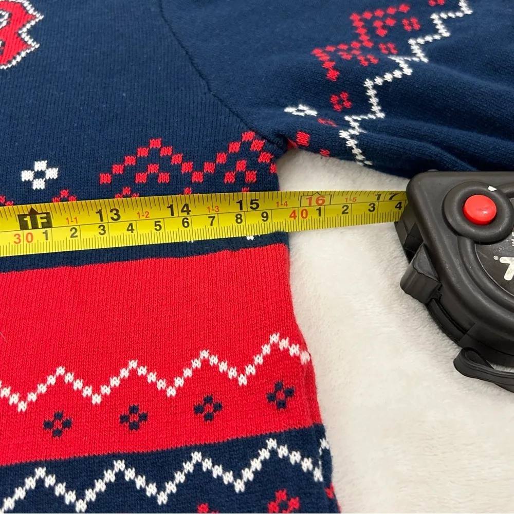 Boston Red Sox MLB Baseball Navy & Red Holiday Ugly Christmas Sweater Women’s XS Blue - Image 2