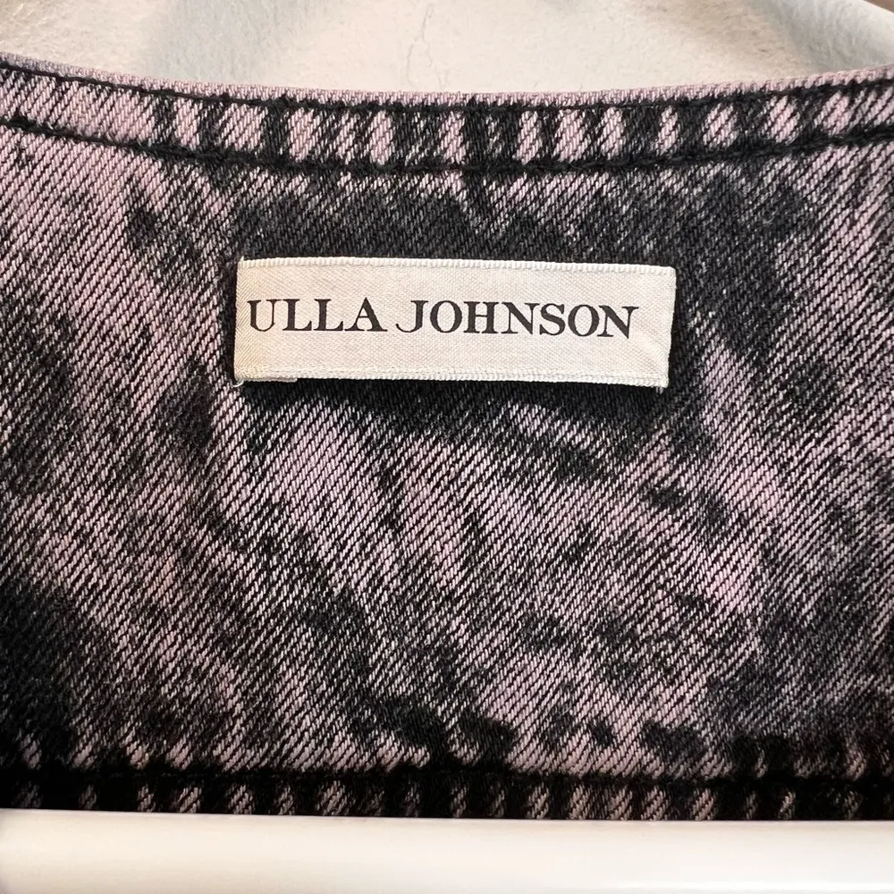 Ulla Johnson Purple Carmine Acid Denim Romper In Lilac Puff Sleeve Size 6 - Image 5