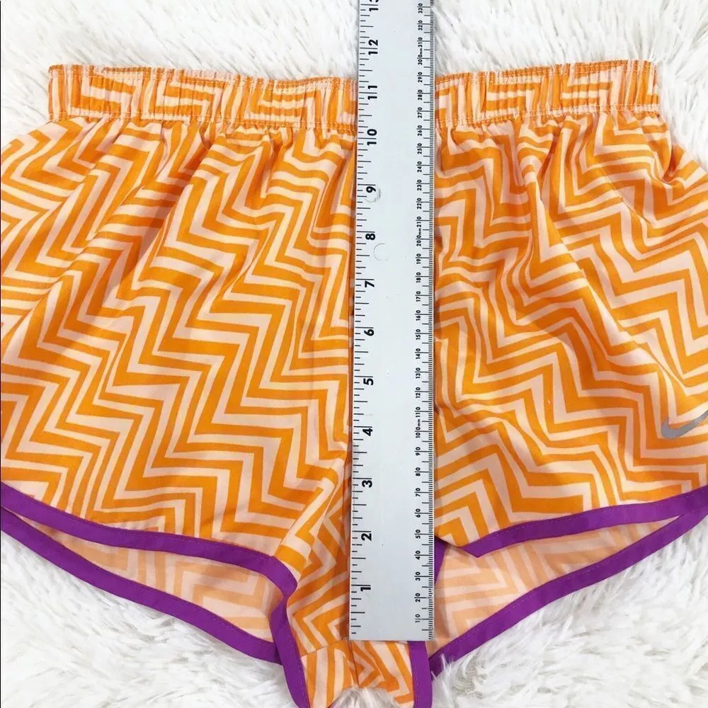 Nike Dri-Fit Orange Chevron Running Shorts Size XS - Image 5
