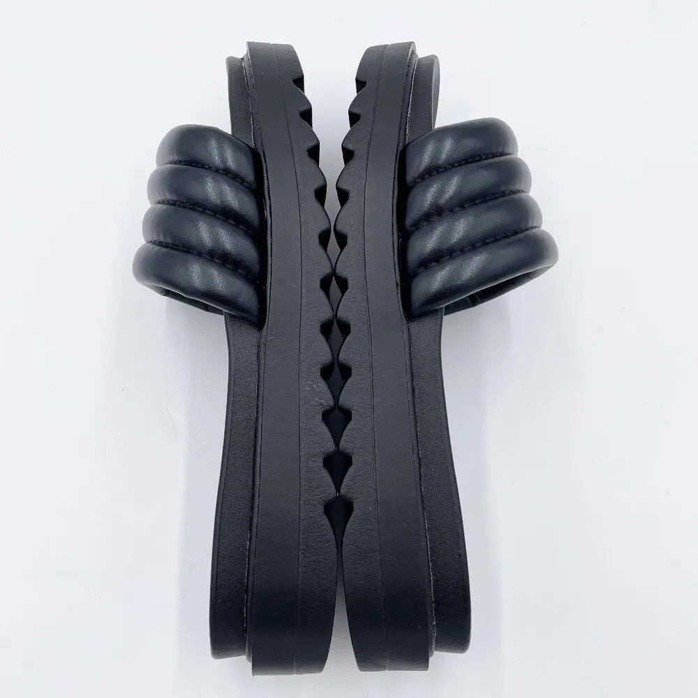 Muk Luks Women's Sun Catcher Platform Chunky Sandals Black Faux Leather Size 10 - Image 9