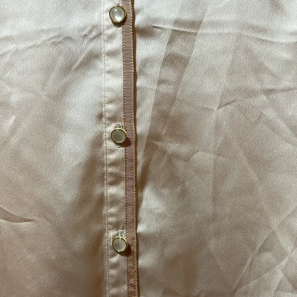 Womens New Forever 21 Woven Shirt Long Sleeve Peach/ Taupe - Image 2