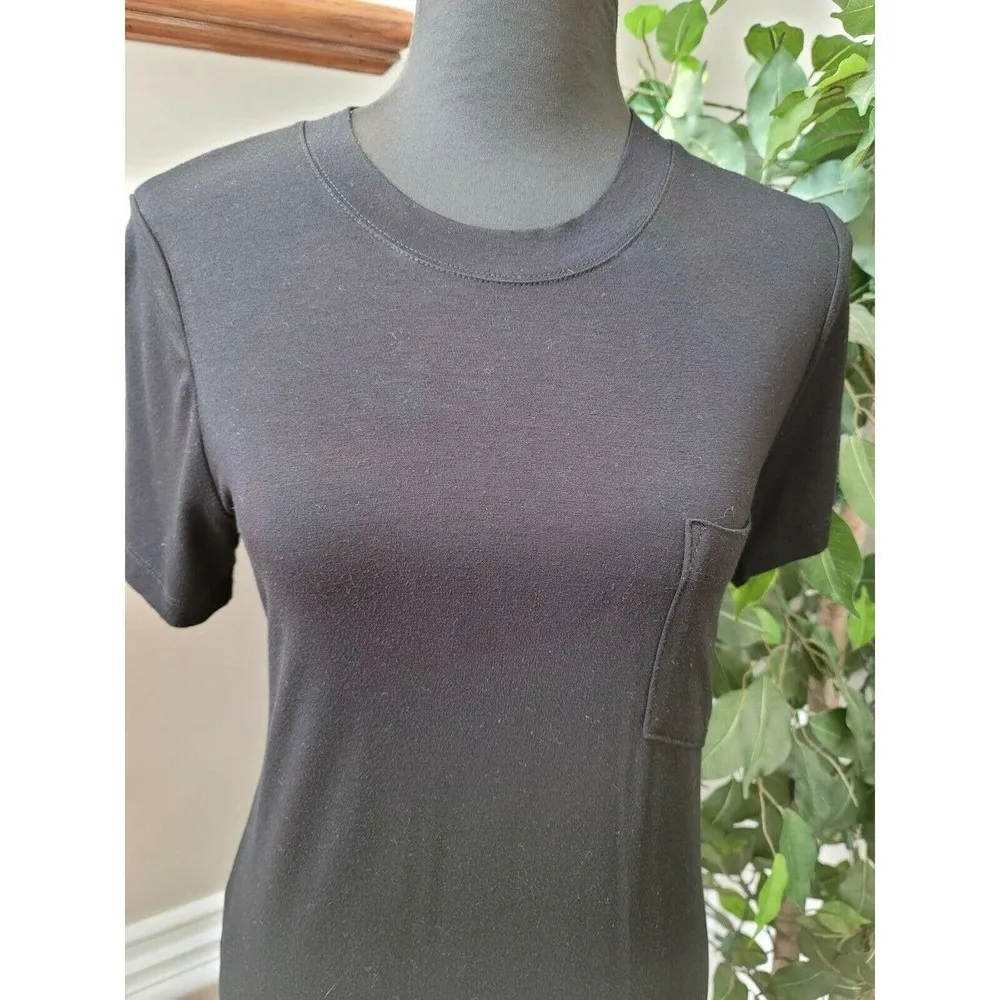 Fifteen Twenty Women's Black Rayon Short Sleeve Crew Neck Knee Length Dress XS - Image 6