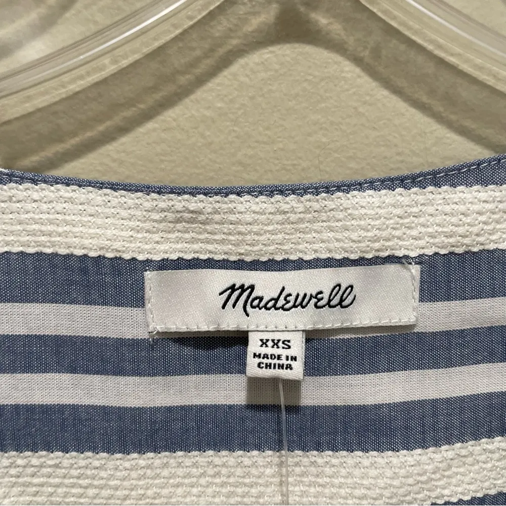 Madewell Plaza Stripe Shirt Button Front Women’s Size XXS Blue White NWT - Image 12