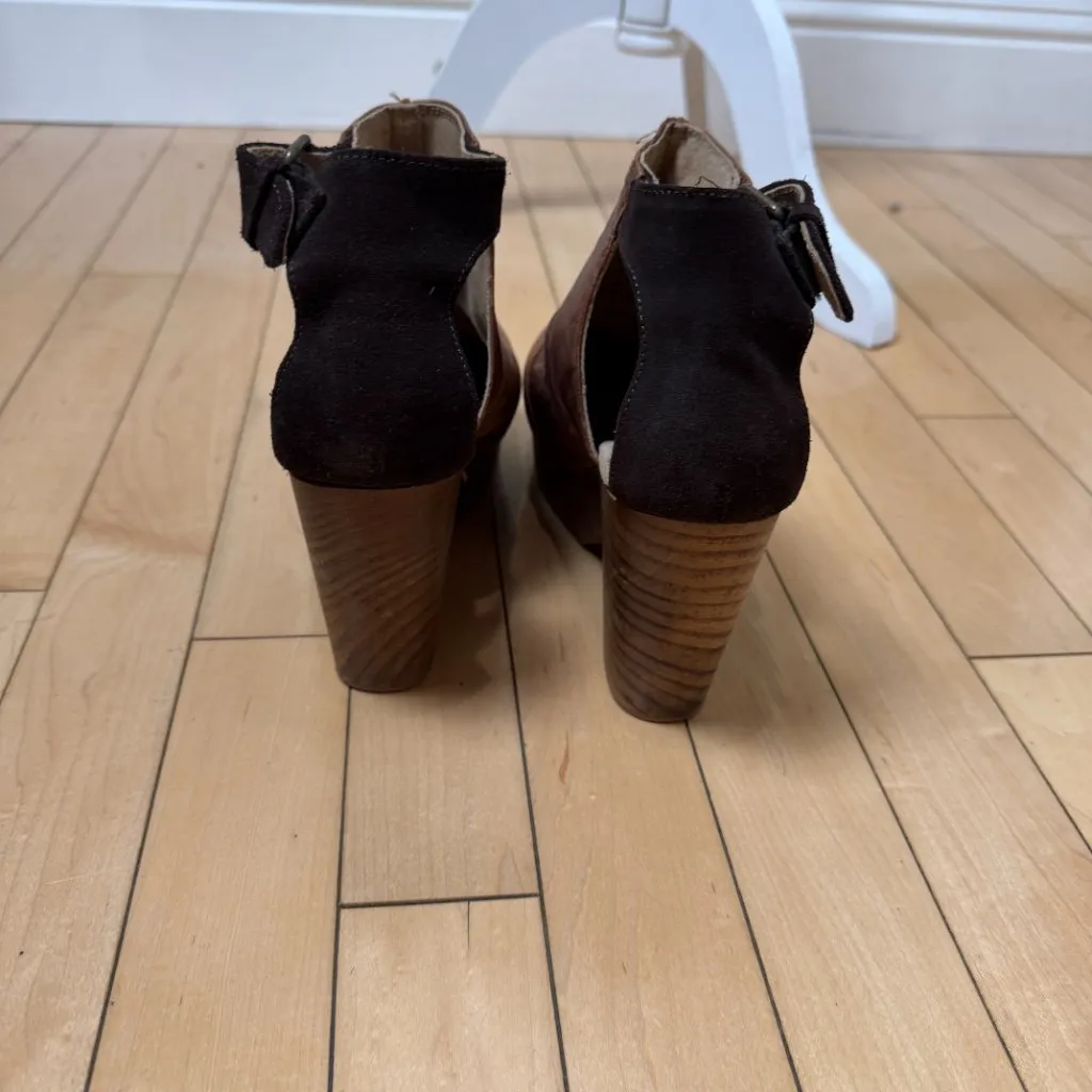 Free People Amber Orchard Clog Chocolate Brown Size 38 1/2 Platforms heels - Image 9