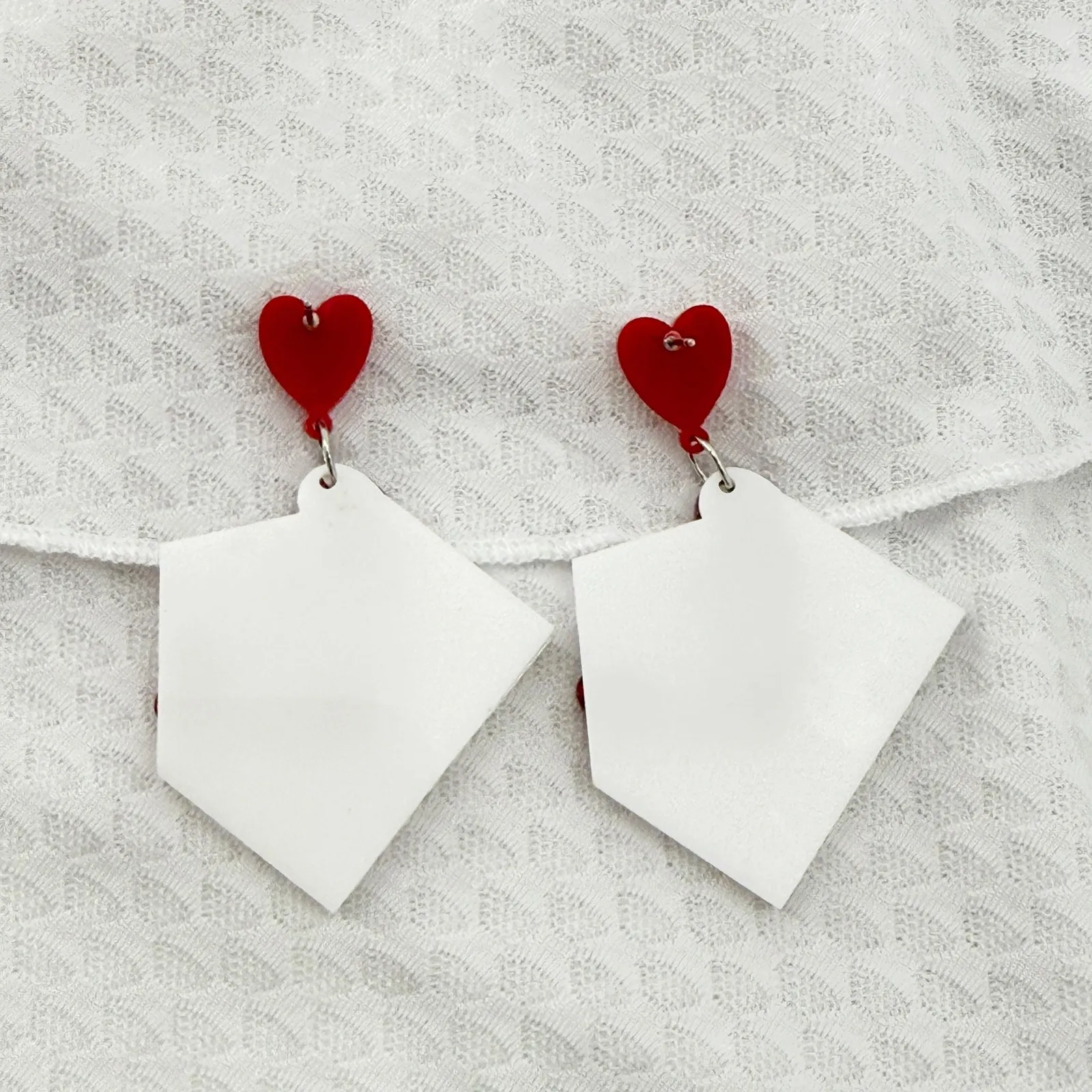 Love Letter Dangle Earrings, Valentine's Gift White - Image 4