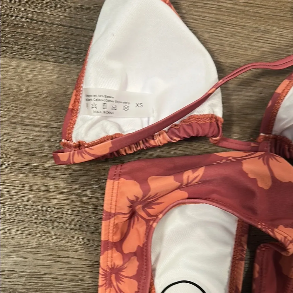 New Brown/burgundy Floral Bikini Set Brown Size XS - Image 6