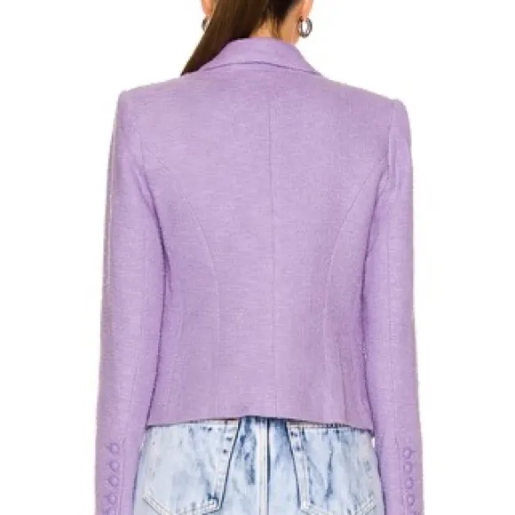 L’AGENCE Brooke Double Breasted Crop Blazer in Lavender Sz 2 - Image 2