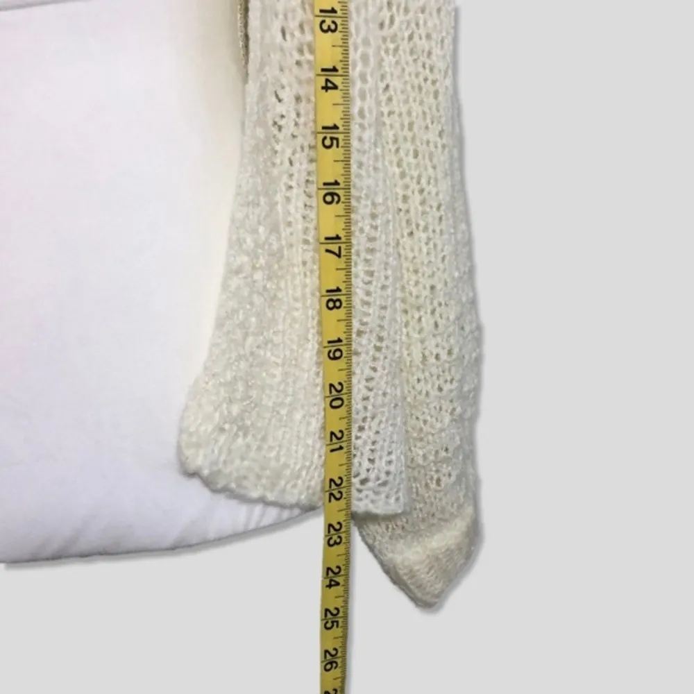 NWT Ivory White Cream Open Knit Front Cardigan Shrug New - Image 5