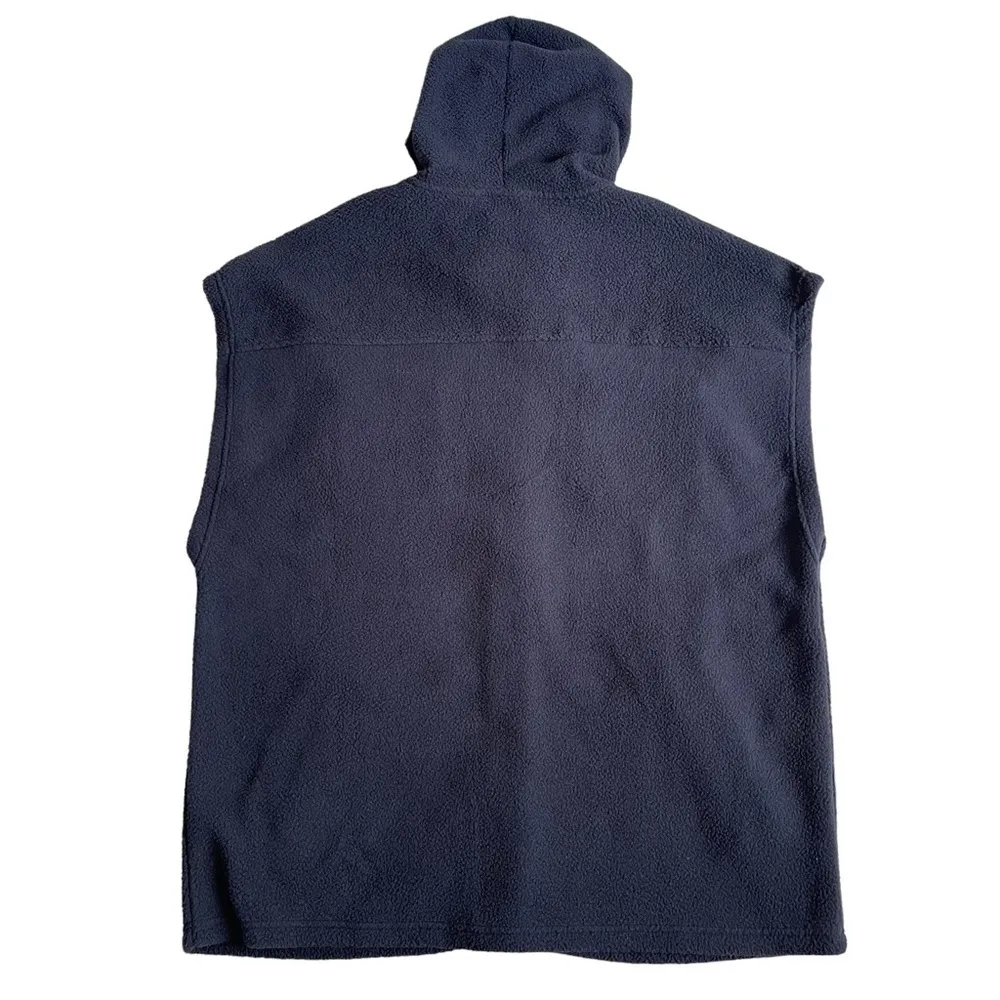 Women’s Hooded Polar Fleece Vest Size M/L Black Oversized Long Pockets - Image 6