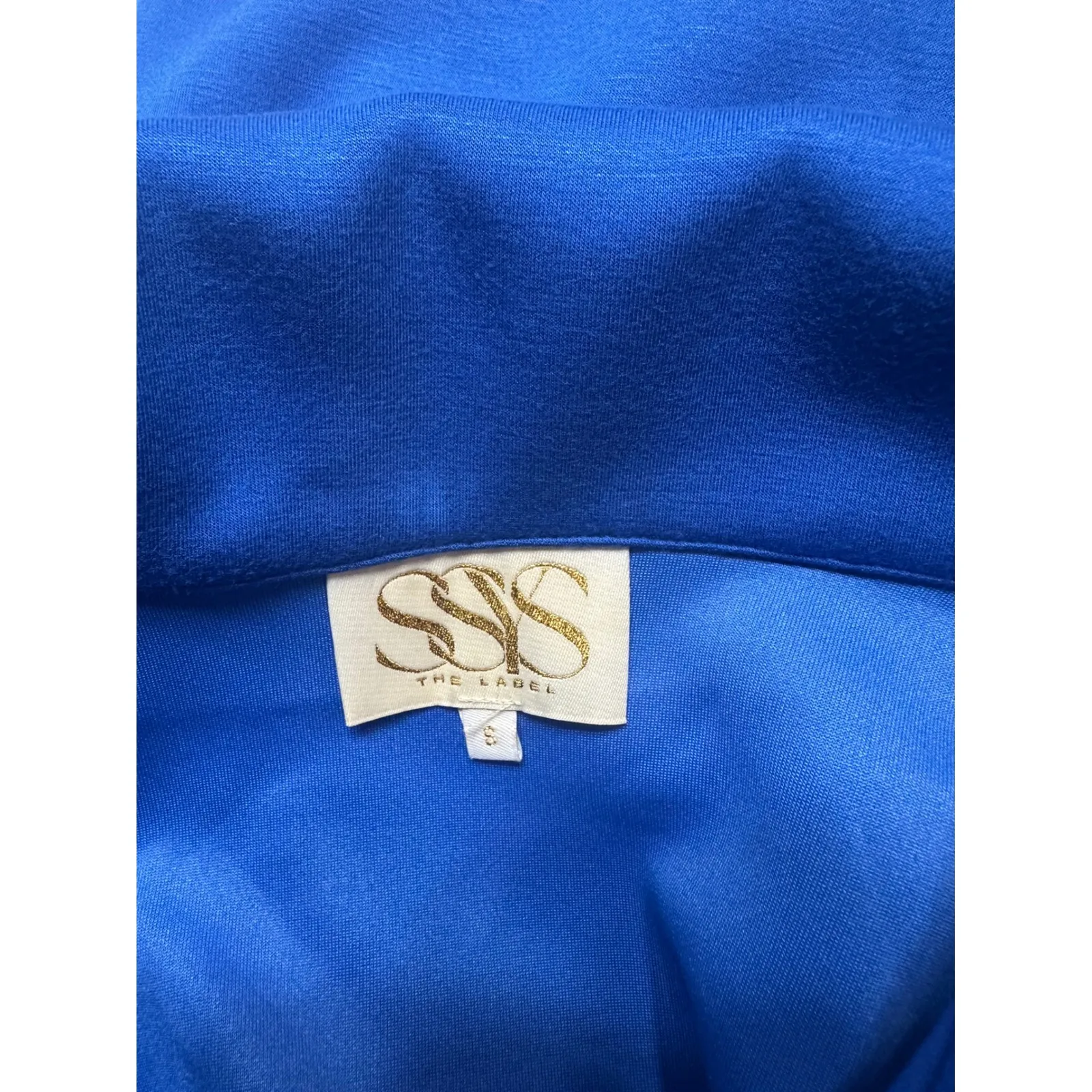 SSYS The Label Piper Air Royal Blue Zip Tunic Top S Short Sleeve Modern Chic - Image 4