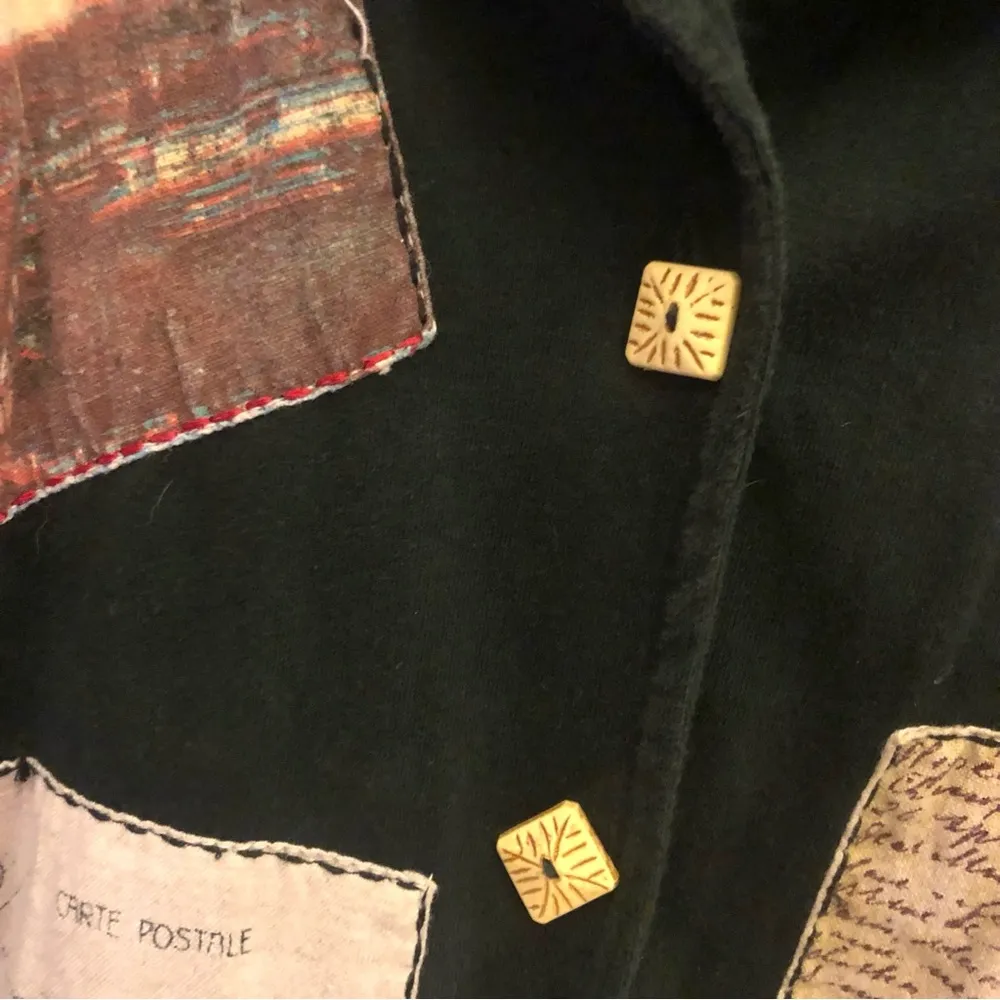 Country Wear Casuals Paris‎ Button Front Linen Blend Long Sleeve Shirt Petite M Black Size M - Image 4