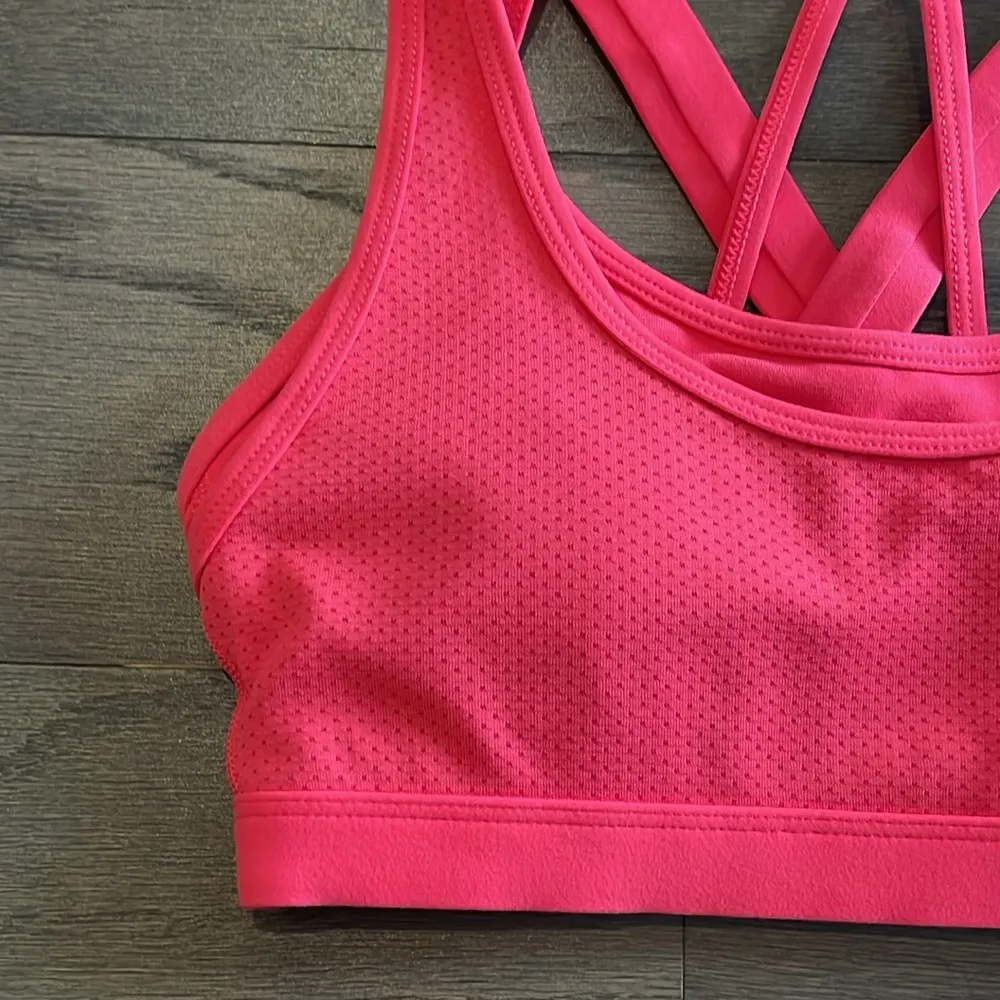 Lorna Jane Pink Strappy Sports Bra - Size XS - Image 3