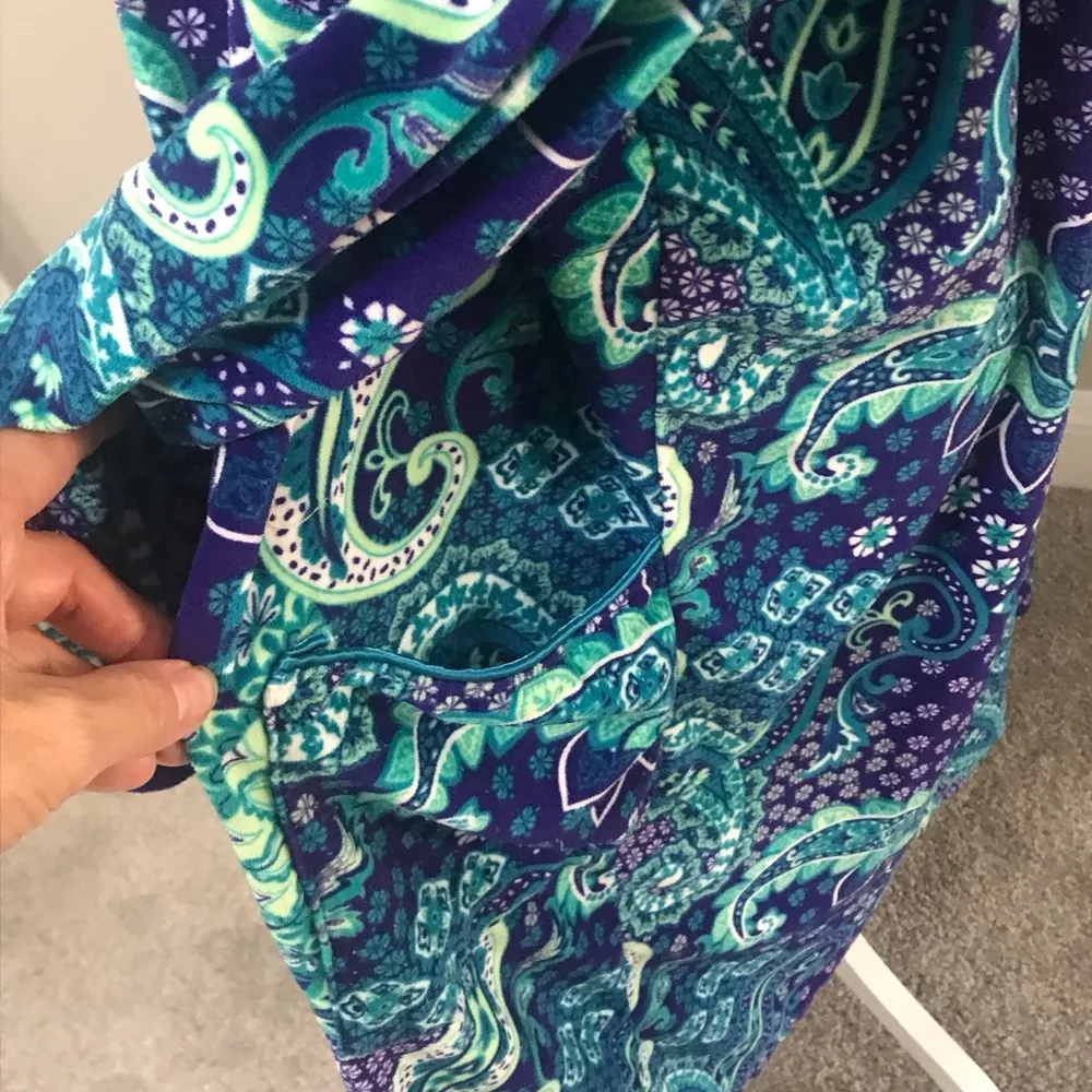 Multicolor Paisley Duster Housecoat Blue Size XL - Image 7