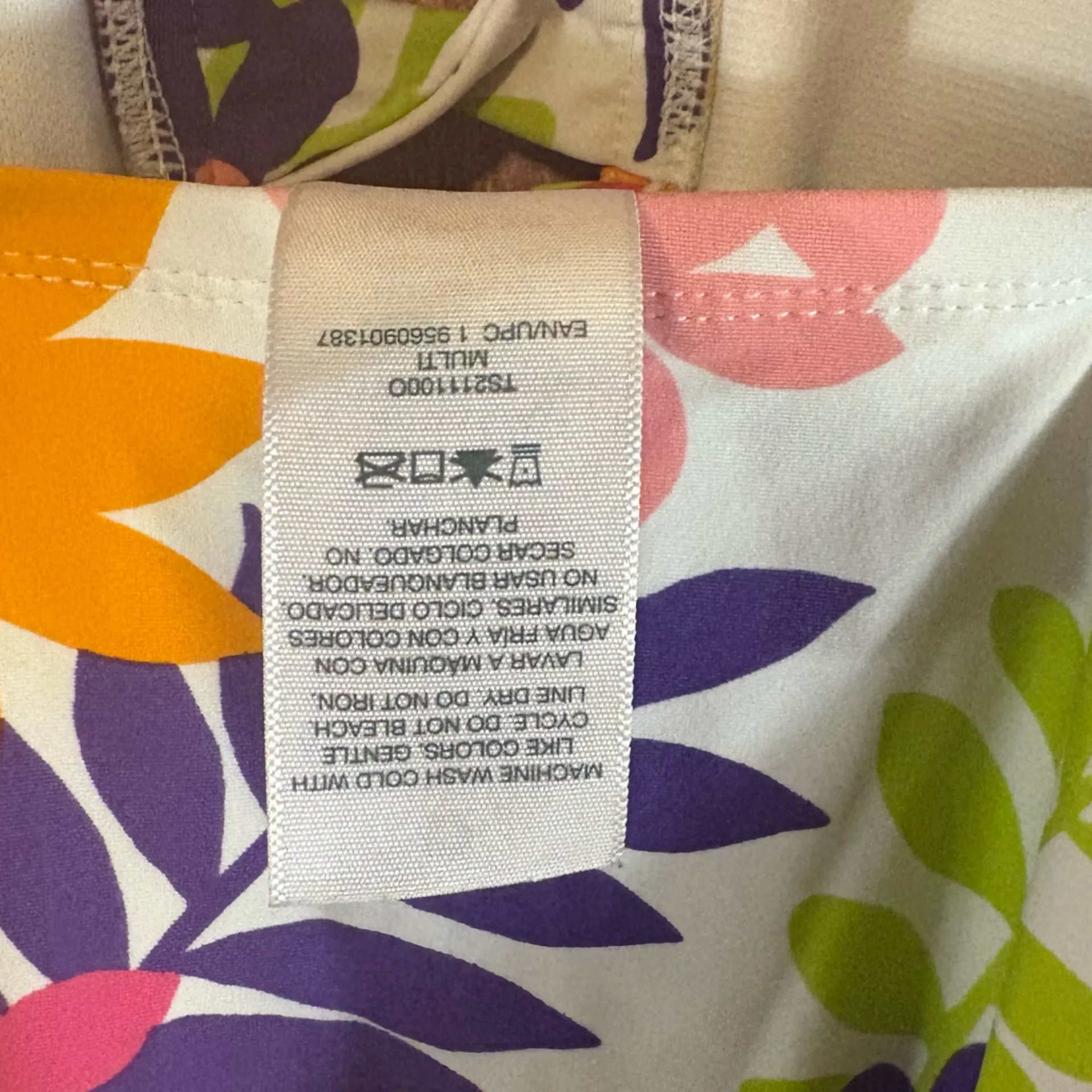 Terra & Sky White Floral One Piece Swimsuit Size 0X (14W)‎ - Image 6