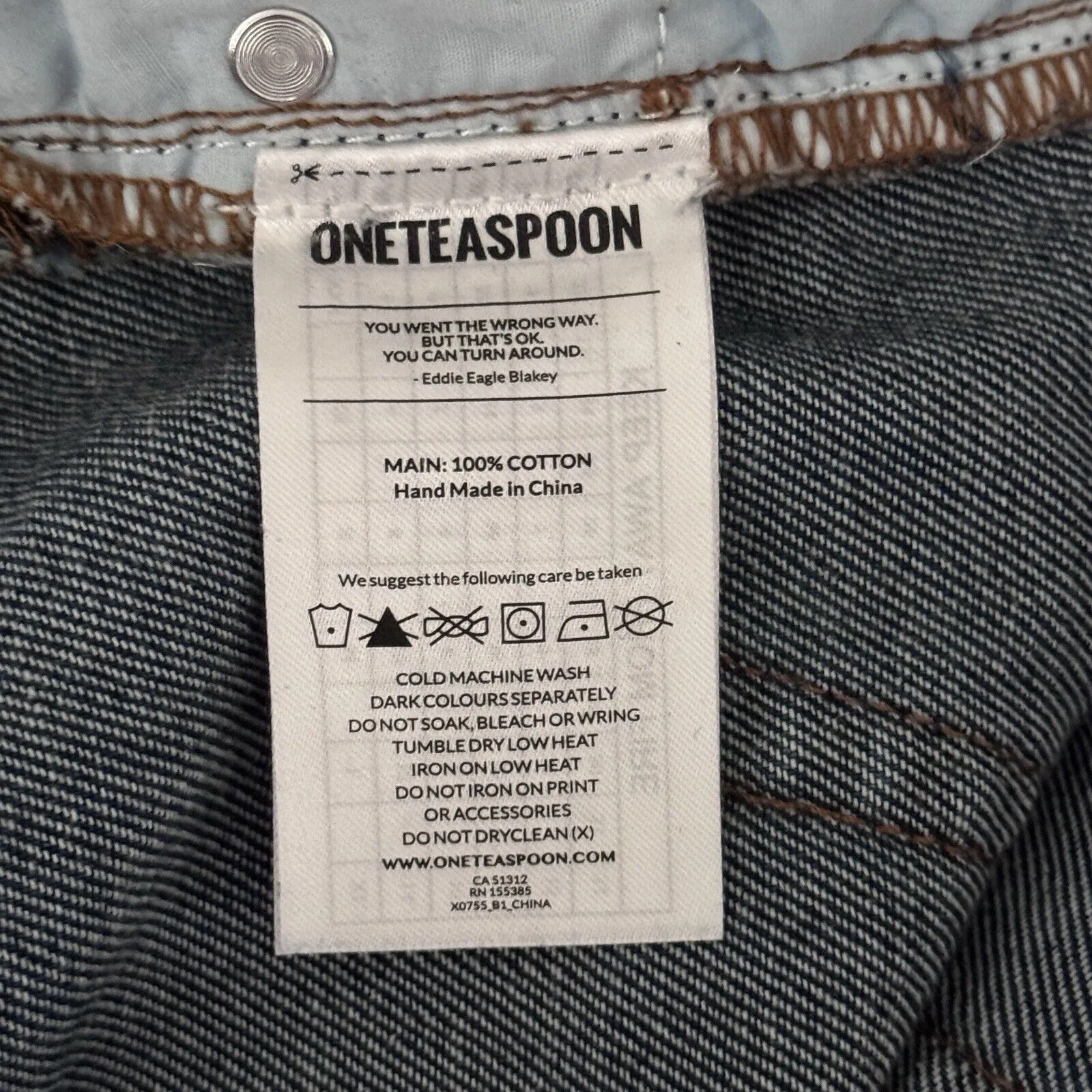 One Teaspoon Jeans Women 4 28" Awesome Baggie Blue Dark Whisker Fading Destroyed - Image 8
