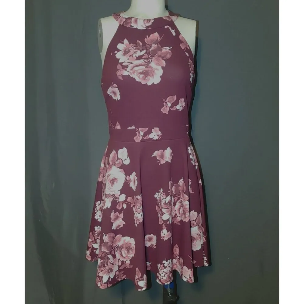 B Smart Pink Floral Dress Size 5  Zip Fit and Flare - Image 4