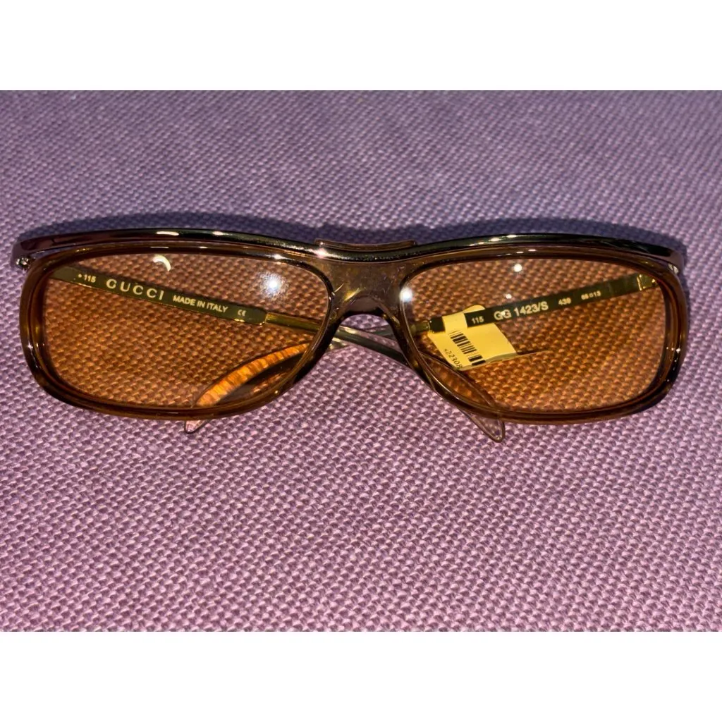 Gucci FWRD Renew 90s Vintage Sunglasses in Brown GG1423/S 438 Womens - Image 12