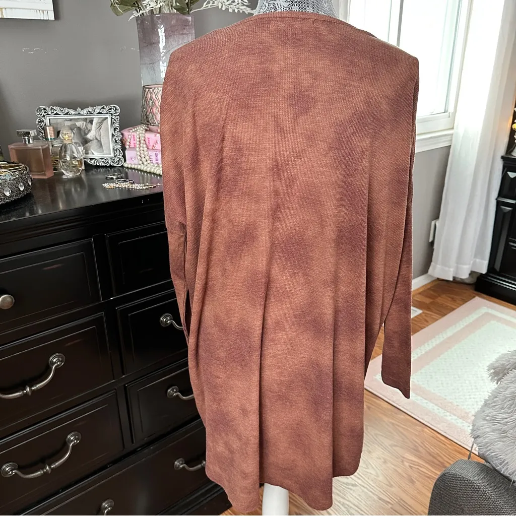 Z SUPPLY Mineral Wash Oversized Button Front Cardigan in Rust Clay Medium - Image 7