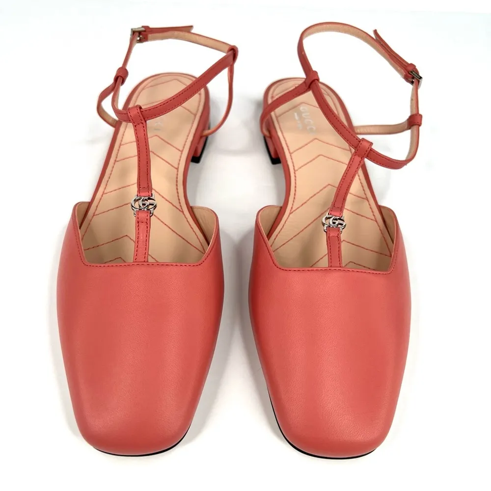GUCCI WOMEN'S BALLET FLAT WITH DOUBLE G INTERLOCKING LOGO SLINGBACKS SIZE EU 39 - Image 4