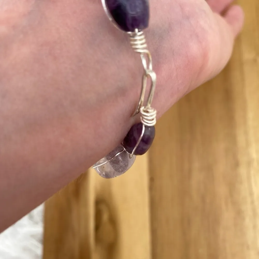 Handcrafted Amethyst and Fluorite Wire Wrapped Set - Image 9