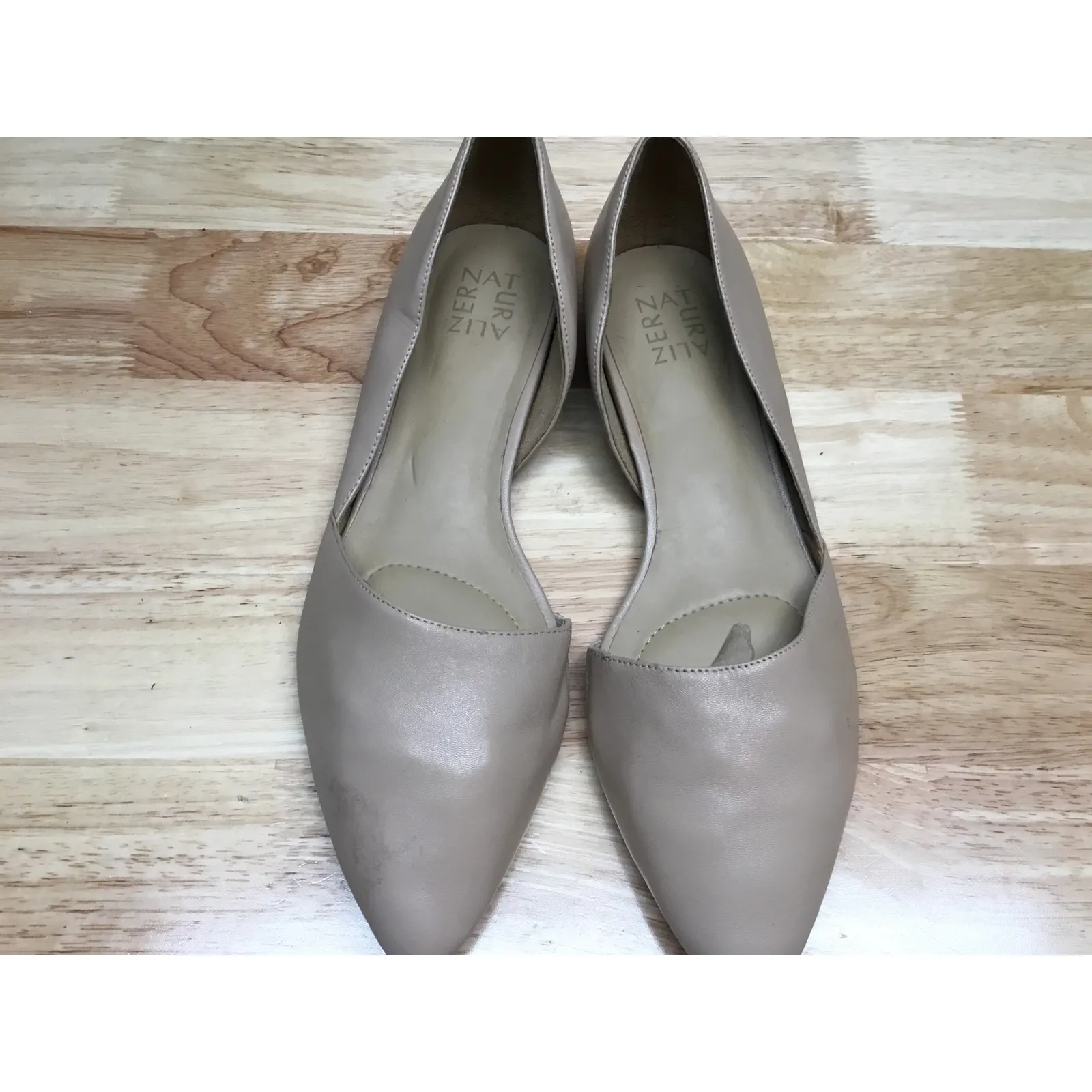 Naturalizer Samantha D'Orsay Women's 11 Beige Leather Slip-On Ballet Flats - Image 2