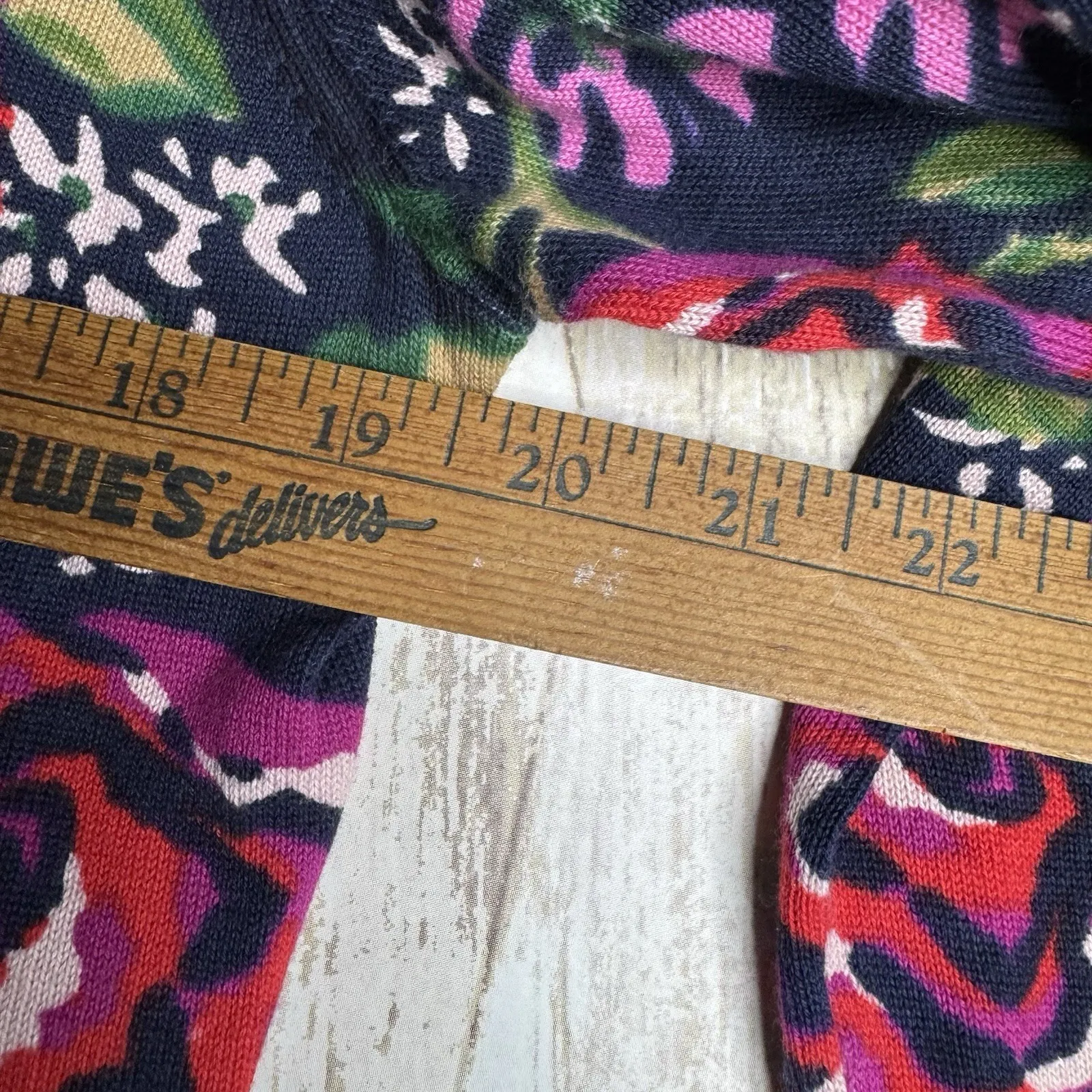 Lands End Sweater Cardigan‎ Size M 10-12 Cottagecore Romance Rose Supima Cotton - Image 9