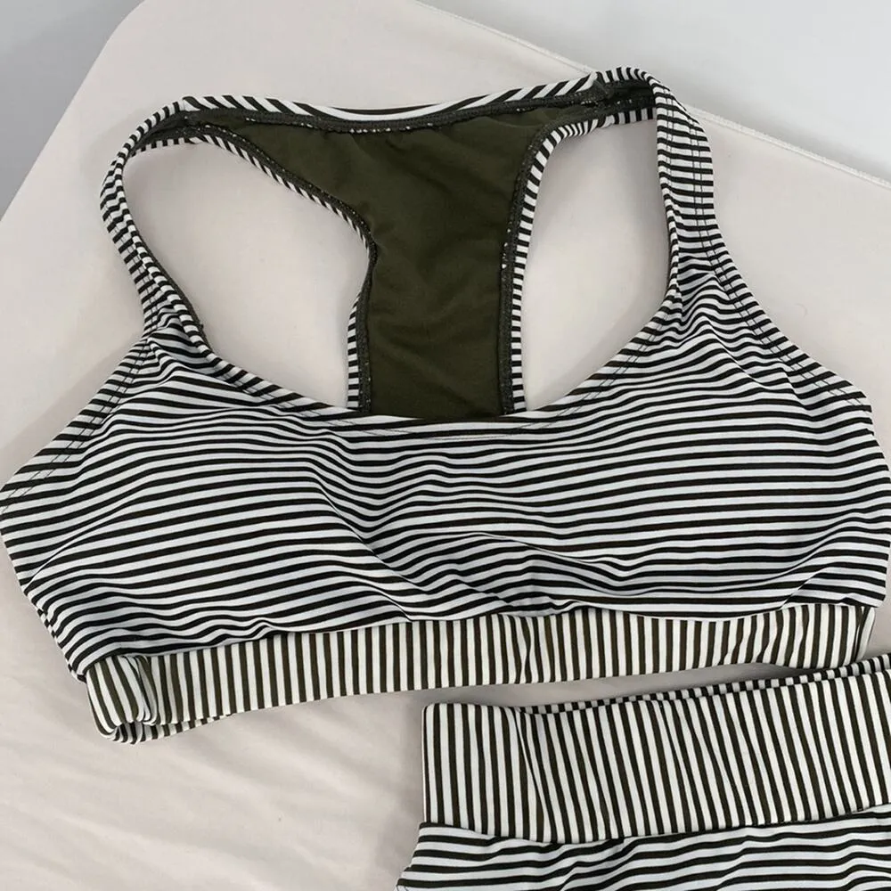 Vigoss Striped Two Piece Bikini Swimsuit New with tags Size Medium - Image 2