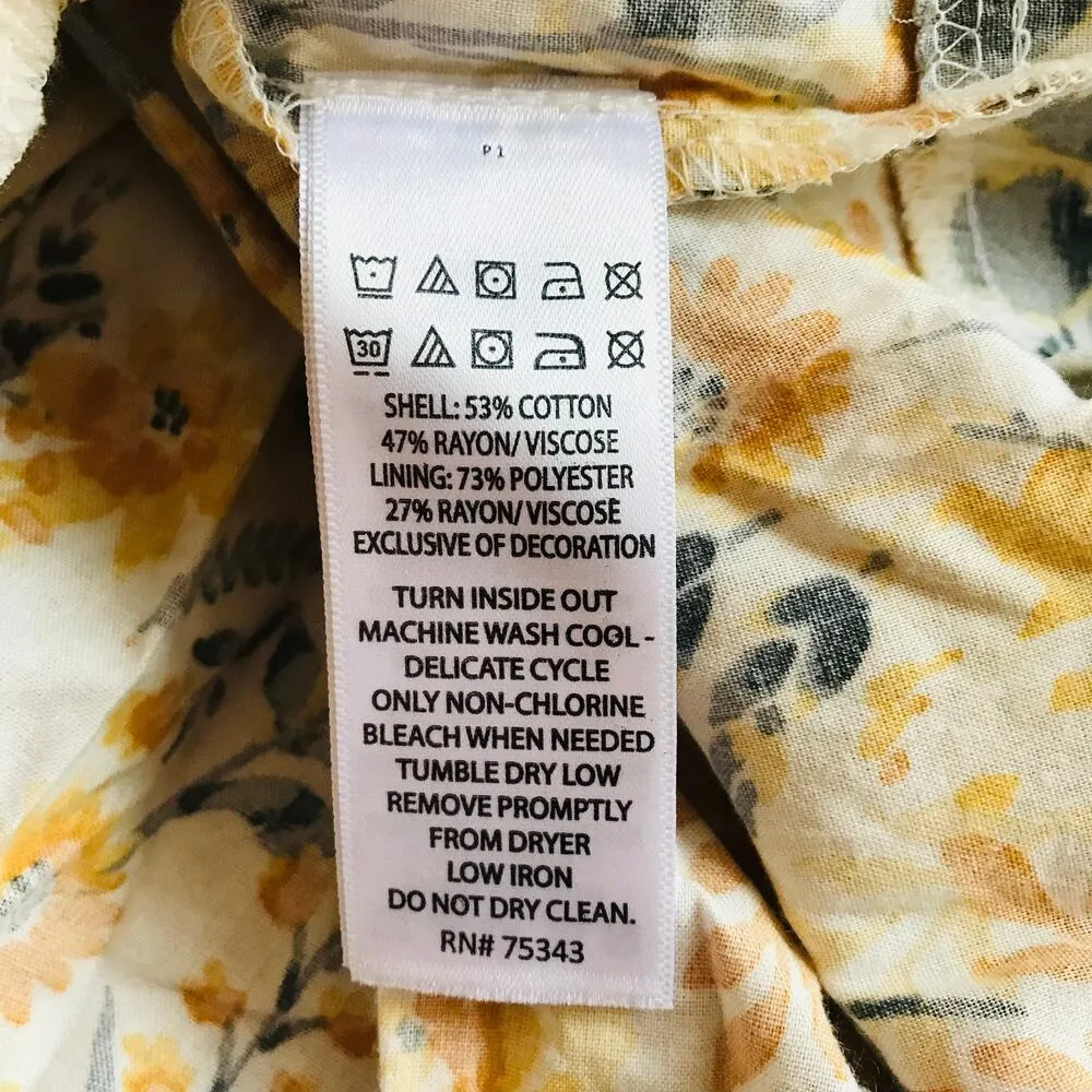 New Joie Mommy and Me Floral V Neck Maxi Dress in Yellow Grey Women's Size 6 - Image 10