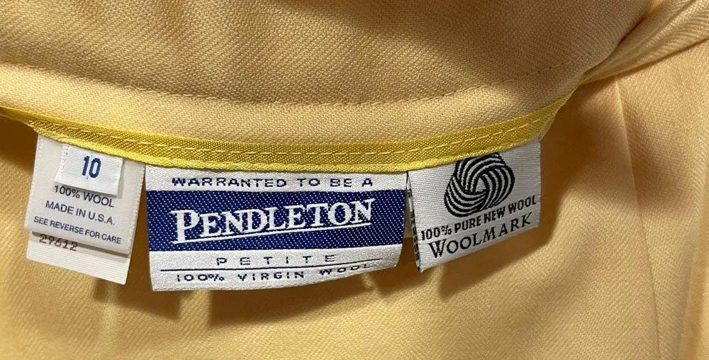 Vintage buttercup Pendleton pencil skirt adorable elastic back wool - Image 8