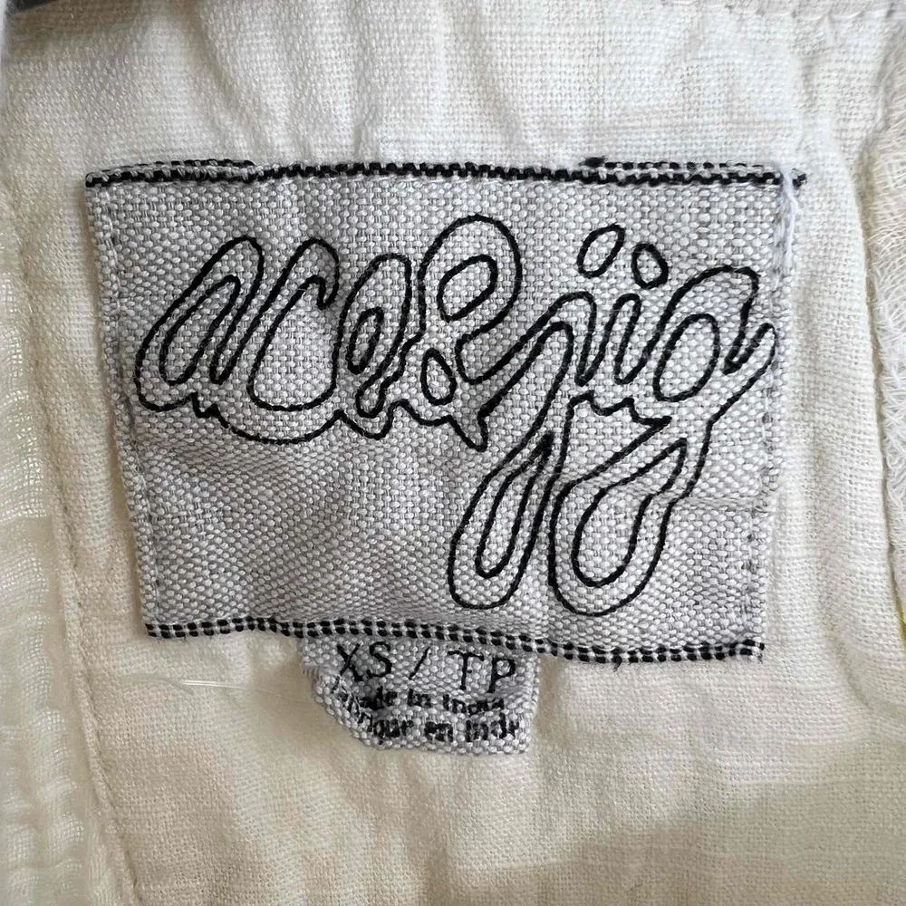 Ace & Jig Ivory Striped Lightweight Gauzy Cotton Mini Shirt Dress Casual XS - Image 5