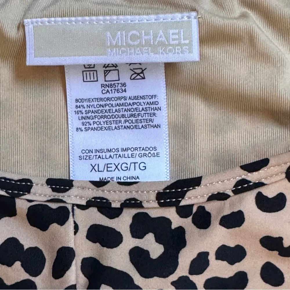 Michael Kors Animal Print Long Sleeve Women’s Bikini 2 Piece Set Sz XL - Image 4