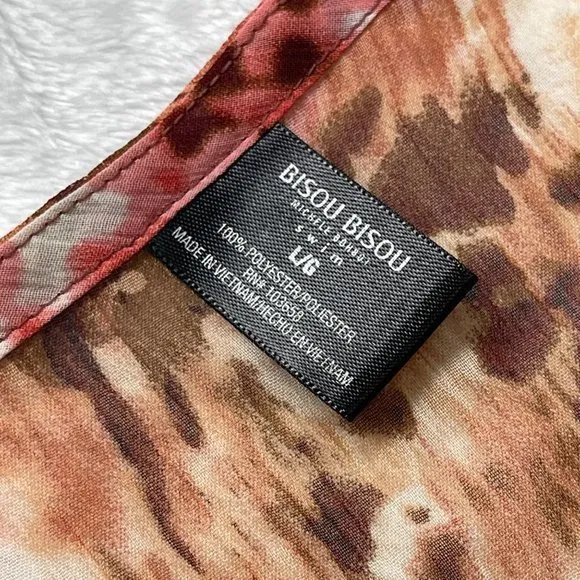 Bisou Bisou Women's‎ Multicolored Sheer Empire Waist Open Arm Swimsuit Cover L - Image 3